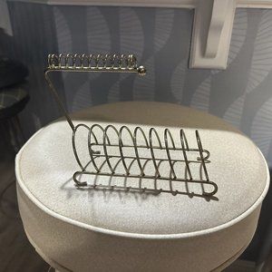 Mid Century Letter Rack Desktop Organizer Wire Gold Spiral